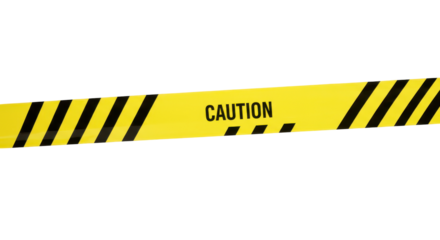 Caution Tape Warning: A vibrant yellow caution tape, emblazoned with the stark message CAUTION, stretches across, creating an immediate sense of foreboding and anticipation.