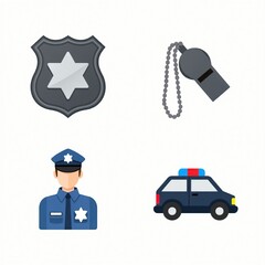 Police Icons Set. (1)