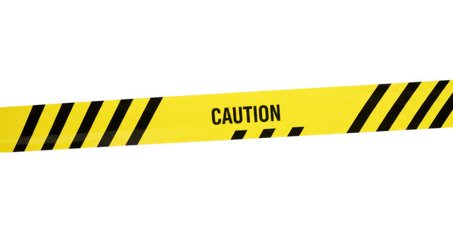 Caution Tape Warning: A vibrant yellow caution tape, emblazoned with the stark message CAUTION, stretches across, creating an immediate sense of foreboding and anticipation.