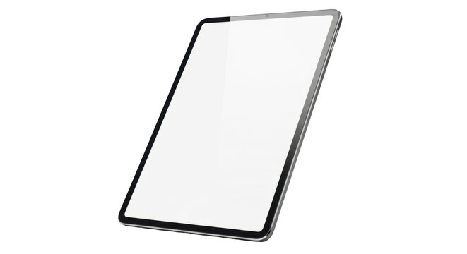 Isolated modern tablet computer display, blank screen for web design mockups, product studio shot