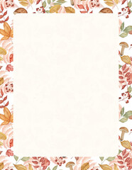 Autumn sale flyer template with leaf corners and central blank space for prices, ideal for seasonal store promotions