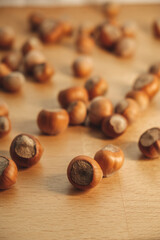 Discovering the beauty and texture of roasted hazelnuts in a cozy kitchen