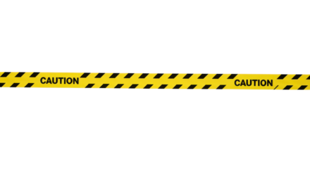 Caution Tape: A stark band of yellow caution tape, boldly emblazoned with Caution serves as a visual warning, creating an atmosphere of carefulness, alerting to potential hazards or restricted areas.