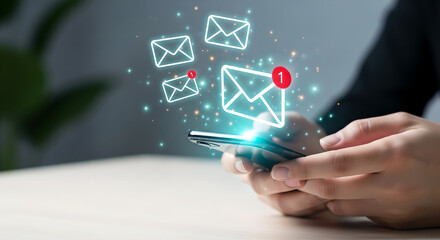 Email Notification Concept Modern Communication and Digital Messaging