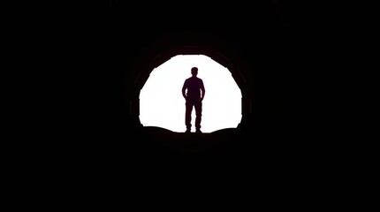 Silhouette Man Tunnel Light.