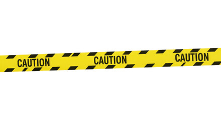 Caution Tape: A striking yellow and black caution tape, a symbol of warning and safety, stretches across the frame, creating a sense of anticipation.
