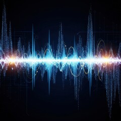 Visual representation of sound waves, digital audio concept with vibrant colors