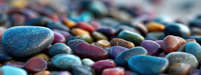 Close-up view of multicolored pebbles