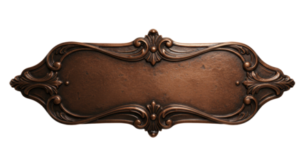 Ornate Bronze Plaque: A meticulously crafted bronze plaque, showcasing intricate details and an antique aesthetic. The textured surface hints at stories untold.
