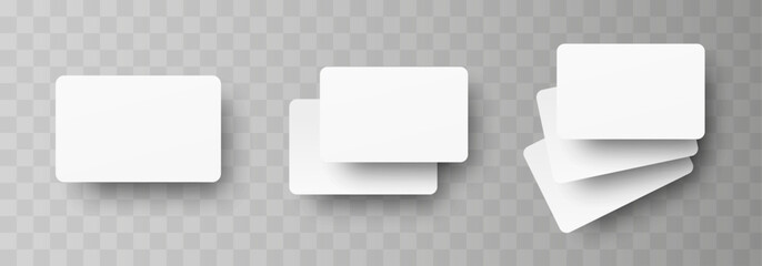 A realistic business credit gift card placeholder mockup stationary layout with shadow effects. Vector 10 eps..