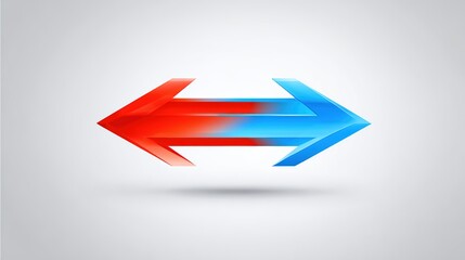 reprisal. A sharp red arrow deflecting a blue arrow on a neutral background. event key visuals, club posters, designed for fitness apps and gym onboarding.