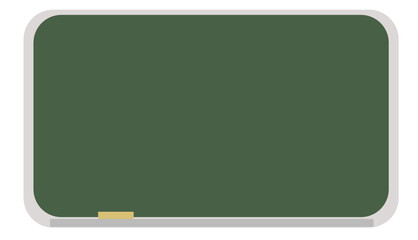 Realistic vector illustration of a blank board without corners in a school classroom. Green, modern, sponge-covered board.