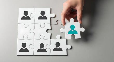 Teamwork and Recruitment Human Resources Puzzle Concept (3)