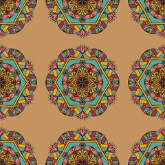 Delicate Hand Drawn Mandala Ornament for Stationery and Textile Prints