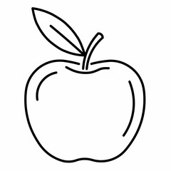 Apple icon in line art style, editable vector illustration