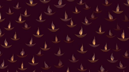 Fototapeta premium Seamless pattern with a dark maroon background. the pattern is made up of small gold-colored triangles arranged in a repeating design.