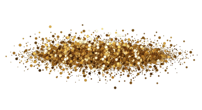Isolated Golden Scattered Dots Decoration, Golden Sprinkles, Confetti Party Decoration Design