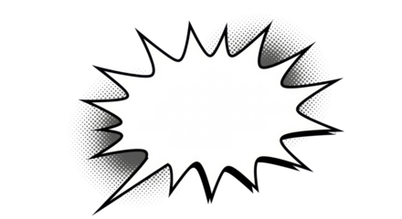 Isolated comic book speech bubble, halftone dotted design, empty burst for text, vector graphic