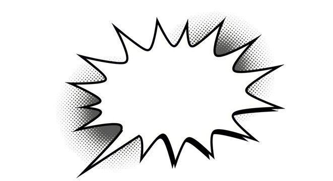 Isolated comic book speech bubble, halftone dotted design, empty burst for text, vector graphic - Powered by Adobe