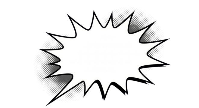 Isolated comic book speech bubble, halftone dotted design, empty burst for text, vector graphic - Powered by Adobe