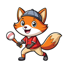 cute cartoon cat playing with a ball