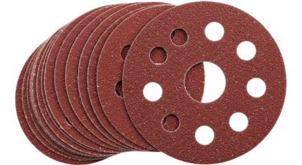 Isolated round sanding discs for orbital sander for woodworking and metalworking work
