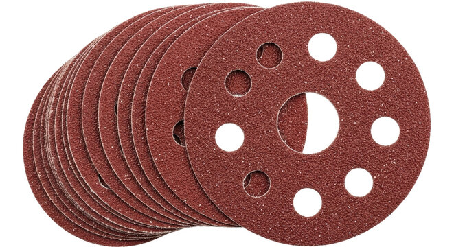 Isolated round sanding discs for orbital sander for woodworking and metalworking work