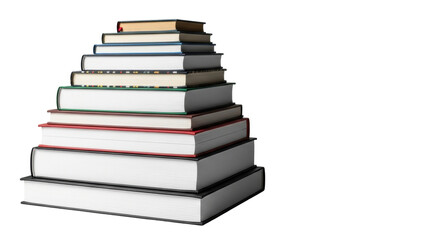 Isolated Stack of Books for Reading or Education Concept, Knowledge and Learning, School Study
