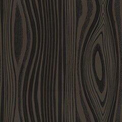
Dark brown wood grain texture with natural vertical lines and knots, creating rustic organic pattern with deep chocolate tones and flowing details