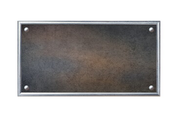 metal frame with grunge texture inssde isolated on white