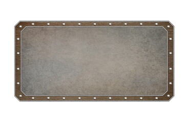 brown empty board isolated on white