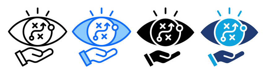 Strategic Vision icon Multi Style Vector Illustration