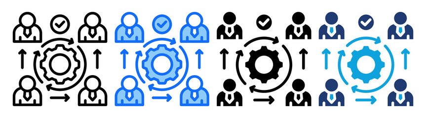 Team Alignment icon Multi Style Vector Illustration