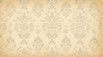 Fototapeta premium Vintage Damask Wallpaper Pattern with Faded Parchment Texture antique.