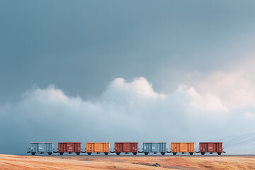 Freight Train Cutting Through Countryside