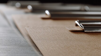 Close-up of a wooden surface with a few metal objects scattered on it. the objects appear to be made of metal and have a shiny, metallic finish.