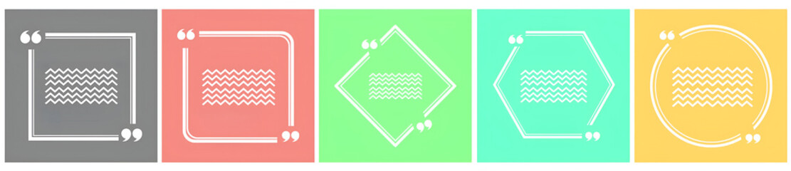 Colorful Quote Box Collection Geometric Text Frame Templates