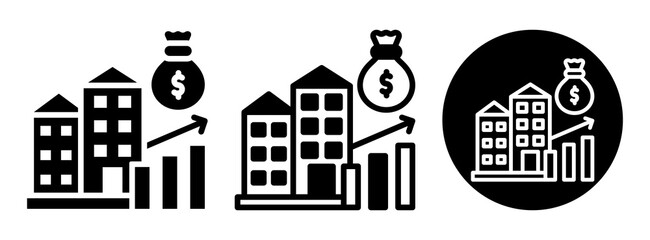 Company Budget Icon Collection Glyph & Mixed Style