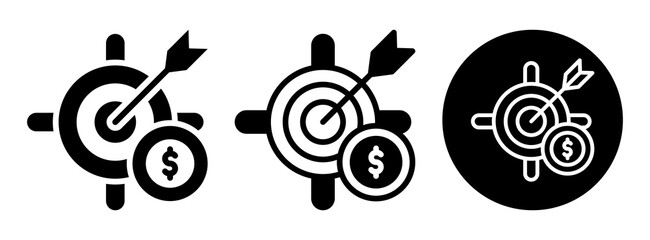 Financial Goal Icon Collection Glyph & Mixed Style