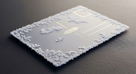 Intricate crystalline structures forming on a transparent surface, suggesting scientific discovery and delicate beauty.