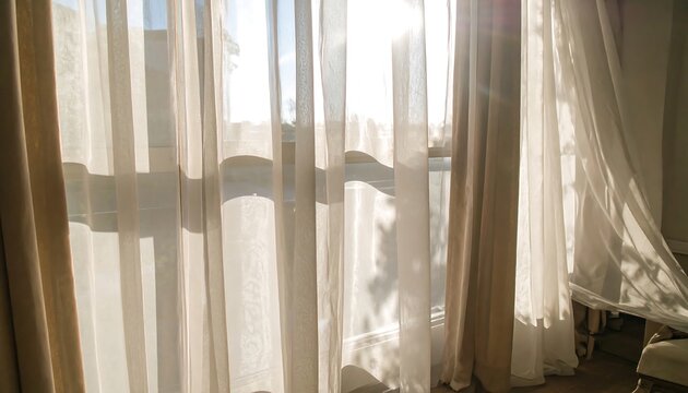 Sunlight streams through sheer curtains (2)