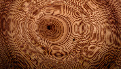 Close Up Of Concentric Circles Of End Of Wood Grain