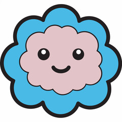 Fototapeta premium Cute cloud character with a smiling face
