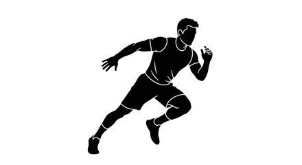 Dynamic runner silhouette showcasing speed and agility for fitness and sports campepsgns, perfect for athletic brands and motivational content projects