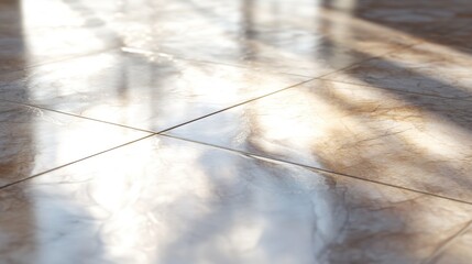 Close-up of a tiled floor. the tiles are arranged in a grid-like pattern, with each tile slightly overlapping the one below it.