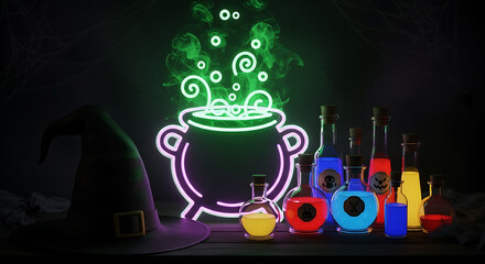 Mystical Night Scene: Silhouette of a Flying Witch on a Full Moon, Halloween invitations, dark magic themes, posters, and seasonal event design.