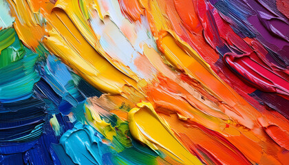 Colorful Abstract Fragment Of Canvas Painting