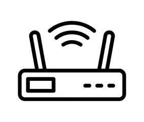 Obraz premium Modern wireless router emitting signal waves, symbolizing connectivity and technology.