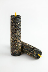 Decorative natural candles made from organic materials for an eco-friendly atmosphere