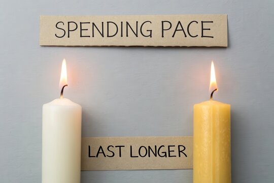 Spending Pace and Last Longer Concept with Candles and Text